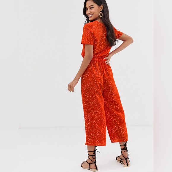 Ichi Jumpsuit V-Neck Short sleeve Wide-cut, cropped leg Relaxed fit Size Medium - Picture 5 of 9